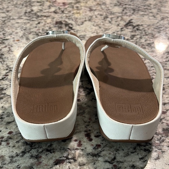 Fitflop White and Brown Sandals with Medallion Design - Picture 3 of 6